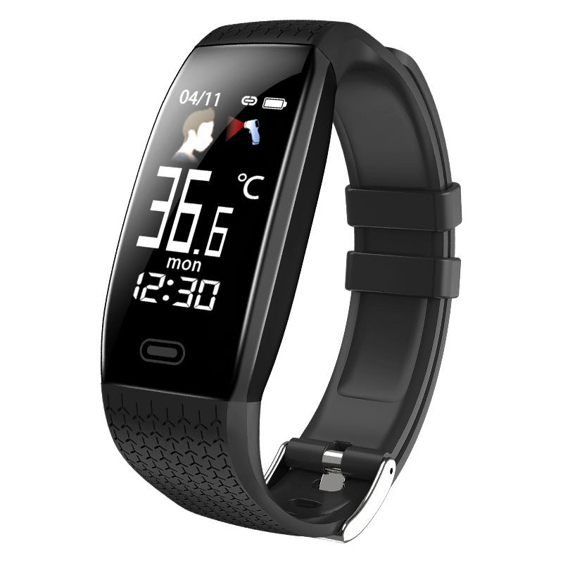 HKM-949587 Smart Bracelet with Real-time Body Temperature and Heart Rate Monitoring, IP67 Waterproof, USB Charging, and Multi-function Health Tracking
