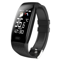 HKM-949587 Smart Bracelet with Real-time Body Temperature and Heart Rate Monitoring, IP67 Waterproof, USB Charging, and Multi-function Health Tracking