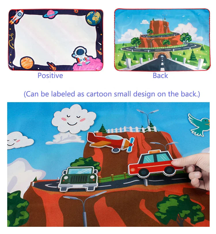 HKM-949651 Magic Aqua Doodle Mat for Kids with Accessories - Large 110x70 cm Water Drawing Toy
