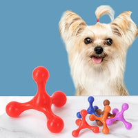 HKM-949843 Teething Puppy Chew Toy - Silicone Bone for Small & Medium Dogs, Dental Care, Beef Flavor, 9.5cm