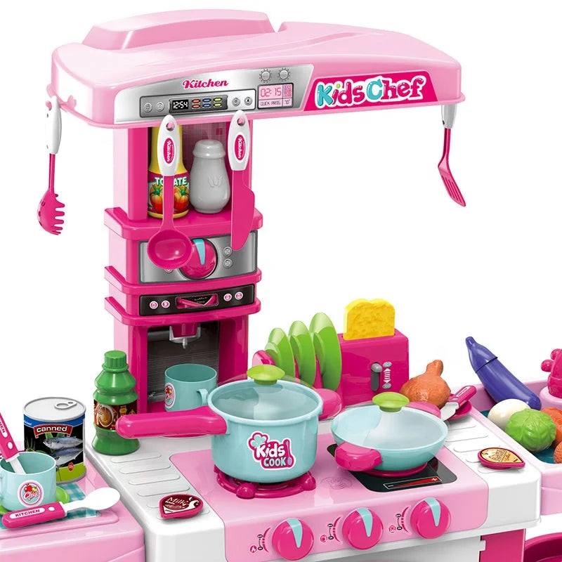 HKM-949907 Cooking Playset Toy with Lights and Induction Function for Ages 2 to 7