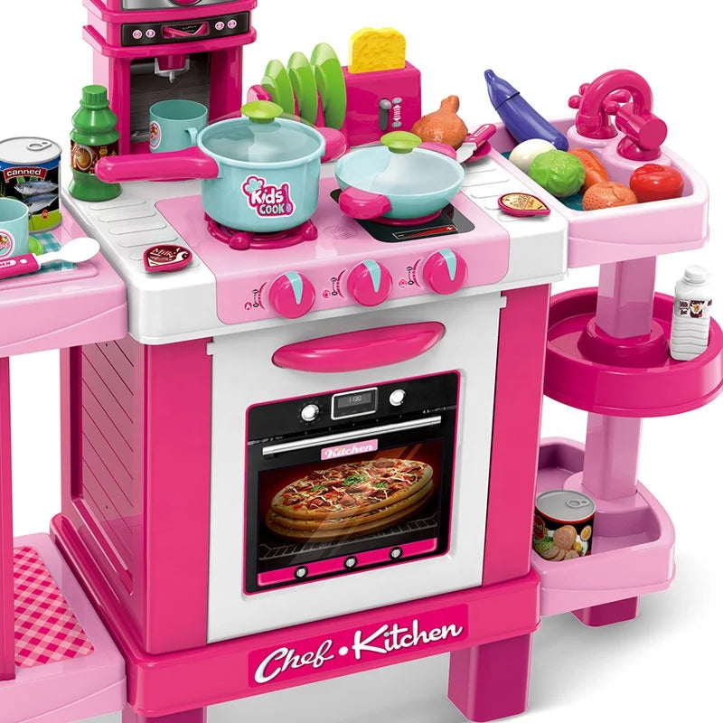 HKM-949907 Cooking Playset Toy with Lights and Induction Function for Ages 2 to 7