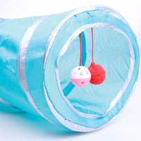HKM-949907 Foldable Pet Tunnel for Cats, Small Puppies, and Small Animals - Durable Polyester Design, 120x24x24cm