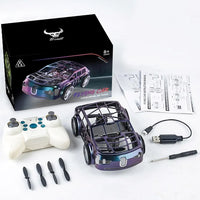 HKM-950035 2 in 1 Remote Control Flying Car with Headless Mode and LED Lights, Electric RC Vehicle for Indoor and Outdoor Use