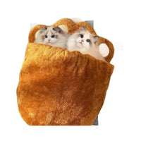 HKM-950035 Cozy Bear Paw Design Cat Bed - Thickened Semi-Closed Nest for Comfortable Pet Sleep