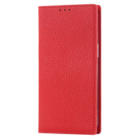 HKM-950163 Genuine Leather Flip Case with Card Holder for Samsung S25 Ultra - Multiple Color Options Available