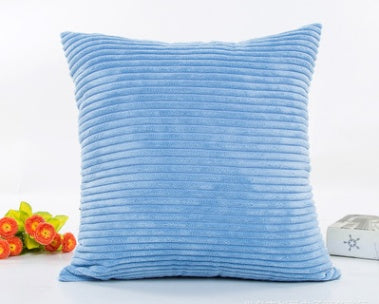 HKM-950291 Corn Strips Corduroy Plush Hug Pillowcase Cushion Set - Soft and Cozy Design