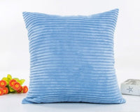 HKM-950291 Corn Strips Corduroy Plush Hug Pillowcase Cushion Set - Soft and Cozy Design