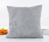 HKM-950291 Corn Strips Corduroy Plush Hug Pillowcase Cushion Set - Soft and Cozy Design