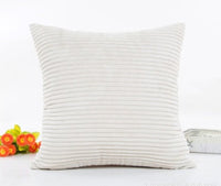 HKM-950291 Corn Strips Corduroy Plush Hug Pillowcase Cushion Set - Soft and Cozy Design