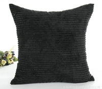 HKM-950291 Corn Strips Corduroy Plush Hug Pillowcase Cushion Set - Soft and Cozy Design