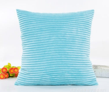 HKM-950291 Corn Strips Corduroy Plush Hug Pillowcase Cushion Set - Soft and Cozy Design