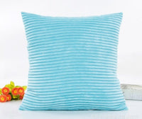 HKM-950291 Corn Strips Corduroy Plush Hug Pillowcase Cushion Set - Soft and Cozy Design