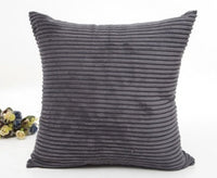 HKM-950291 Corn Strips Corduroy Plush Hug Pillowcase Cushion Set - Soft and Cozy Design