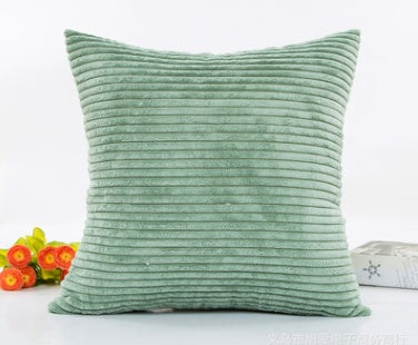 HKM-950291 Corn Strips Corduroy Plush Hug Pillowcase Cushion Set - Soft and Cozy Design