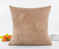 HKM-950291 Corn Strips Corduroy Plush Hug Pillowcase Cushion Set - Soft and Cozy Design