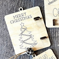 HKM-950355 Christmas Wooden Money Clip Decoration with Gift Rack and Tree Design