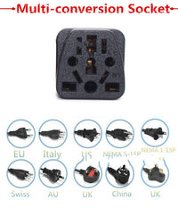 HKM-950419 Multi-Function Conversion Plug for Panel Socket – 5 Holes, 10A, 250V, PVC Material, Black & White