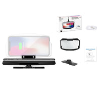 HKM-950483 Wireless Charging HUD Navigation Projector for Smartphone Windshield Use, Compatible with QI Standards