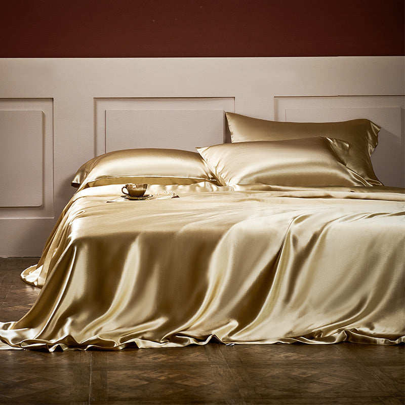 HKM-950547 25 lb Mulberry Silk Four Piece Bedding Set with Duvet Cover and Pillowcases