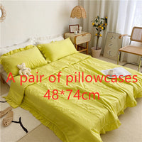 HKM-950547 Light Yellow Pure Cotton Summer Bed Sheet, 1.8*2.2m Size, Plain Design