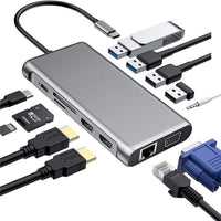HKM-950611 Twelve-Port High-Speed Notebook Docking Station Hub - Compact & Efficient Connectivity Solution