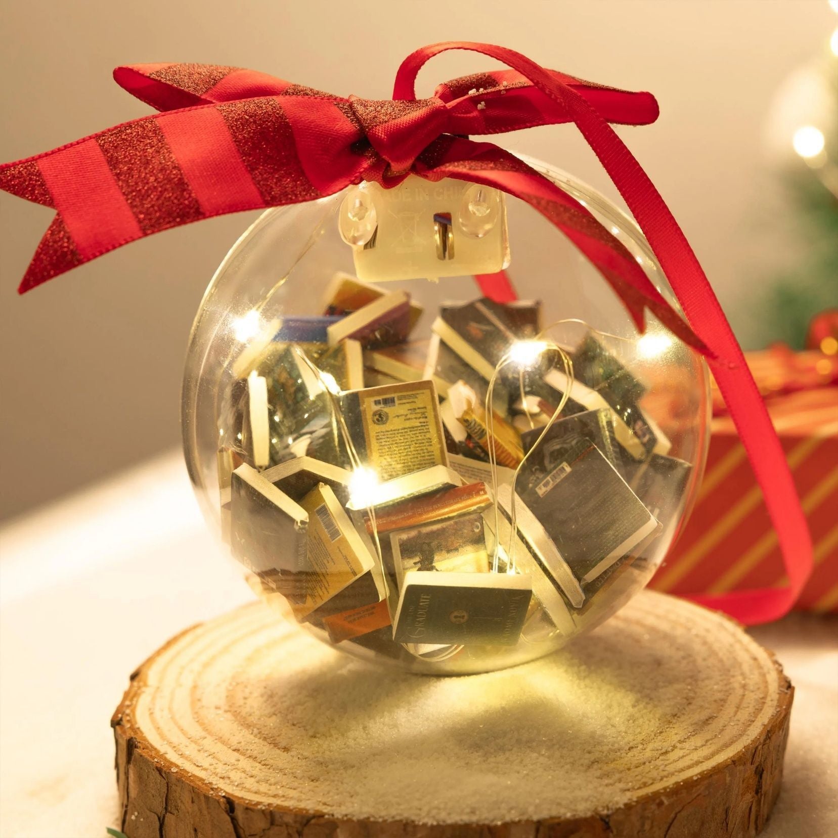 HKM-950675 Christmas Ball Pendant Decoration - Plastic, 9cm - Festive Ornament for Holiday Decor