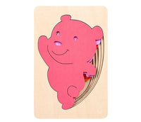 HKM-950931 Colorful 3D Wooden Animal Puzzle for Kids - Elephant, Whale, Dinosaur & More