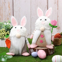 HKM-951059 Handmade Easter Faceless Gnome Rabbit Doll for Home Decoration, Plush Hanging Bunny Toy, Perfect for Kids and Spring Celebrations