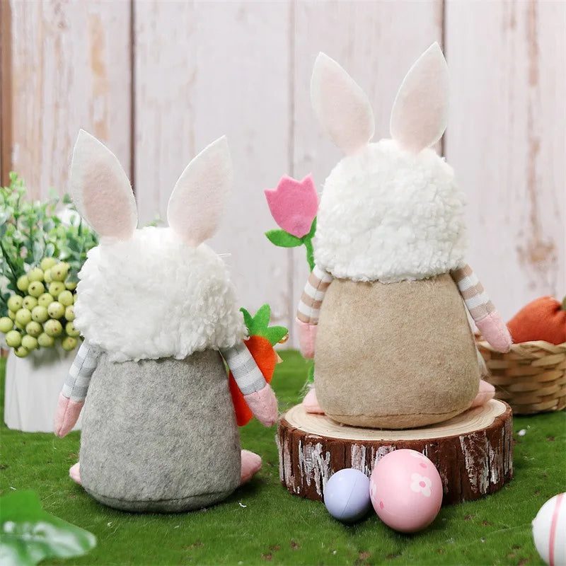 KTX-951059 Handmade Easter Faceless Gnome Rabbit Doll for Home Decoration, Plush Hanging Bunny Toy, Perfect for Kids and Spring Celebrations