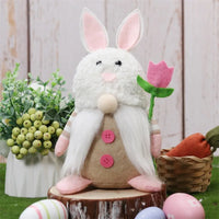 HKM-951059 Handmade Easter Faceless Gnome Rabbit Doll for Home Decoration, Plush Hanging Bunny Toy, Perfect for Kids and Spring Celebrations