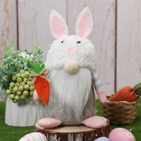 HKM-951059 Handmade Easter Faceless Gnome Rabbit Doll for Home Decoration, Plush Hanging Bunny Toy, Perfect for Kids and Spring Celebrations