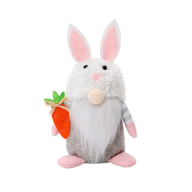 KTX-951059 Handmade Easter Faceless Gnome Rabbit Doll for Home Decoration, Plush Hanging Bunny Toy, Perfect for Kids and Spring Celebrations