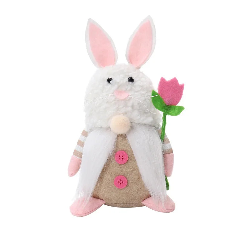 KTX-951059 Handmade Easter Faceless Gnome Rabbit Doll for Home Decoration, Plush Hanging Bunny Toy, Perfect for Kids and Spring Celebrations