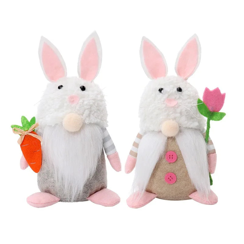 KTX-951059 Handmade Easter Faceless Gnome Rabbit Doll for Home Decoration, Plush Hanging Bunny Toy, Perfect for Kids and Spring Celebrations