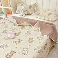 HKM-951059 Modern Floral Tatami Non-Slip Bed Cover Set in Three Sizes