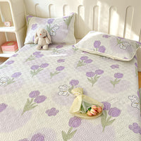 HKM-951059 Modern Floral Tatami Non-Slip Bed Cover Set in Three Sizes