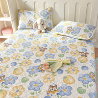 HKM-951059 Modern Floral Tatami Non-Slip Bed Cover Set in Three Sizes