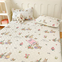 HKM-951059 Modern Floral Tatami Non-Slip Bed Cover Set in Three Sizes