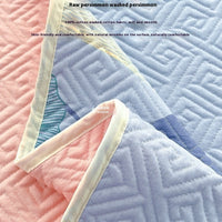 HKM-951059 Modern Floral Tatami Non-Slip Bed Cover Set in Three Sizes