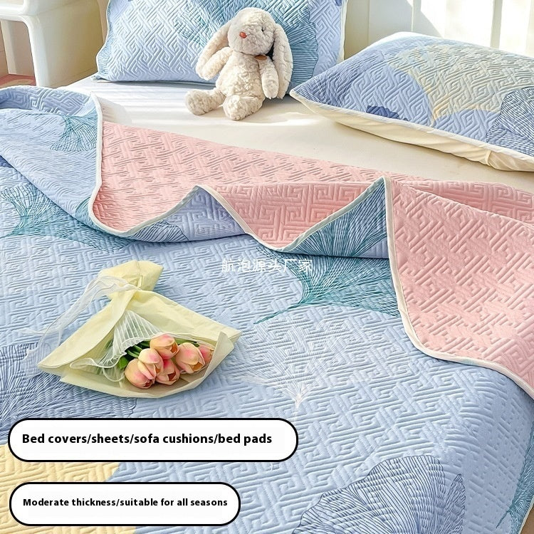 HKM-951059 Modern Floral Tatami Non-Slip Bed Cover Set in Three Sizes