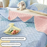 HKM-951059 Modern Floral Tatami Non-Slip Bed Cover Set in Three Sizes