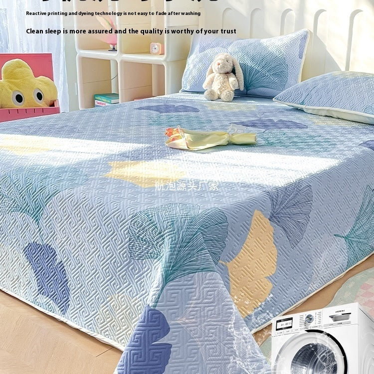 HKM-951059 Modern Floral Tatami Non-Slip Bed Cover Set in Three Sizes
