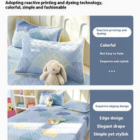 HKM-951059 Modern Floral Tatami Non-Slip Bed Cover Set in Three Sizes