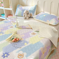 HKM-951059 Modern Floral Tatami Non-Slip Bed Cover Set in Three Sizes