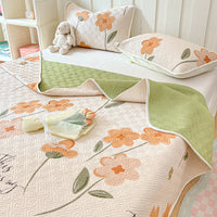 HKM-951059 Modern Floral Tatami Non-Slip Bed Cover Set in Three Sizes