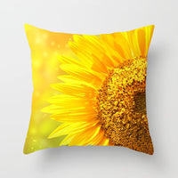 HKM-951123 Sunflower Pattern Peach Skin Sofa Pillowcase, 45cm x 45cm, Pure White Back