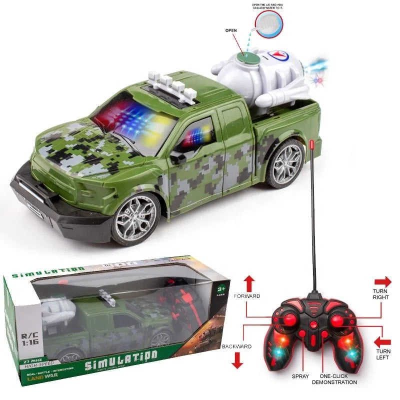 HKM-951187 1:16 Remote Control Climbing Car Toy - 6WD Rc Rock Crawler with Light Spray for Ages 8 and Up