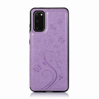 HKM-951315 Butterfly Embossed Leather Card Case for Mobile Phones, Various Colors Available