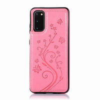 HKM-951315 Butterfly Embossed Leather Card Case for Mobile Phones, Various Colors Available